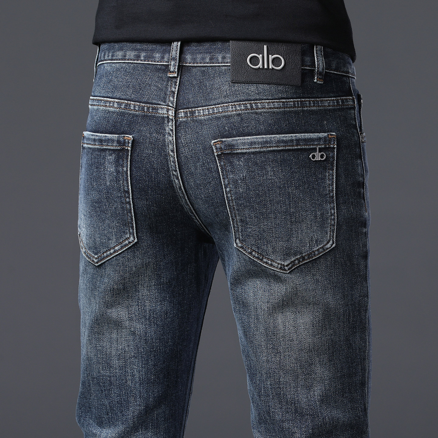 纯棉弹力2025新款高端牛仔裤男秋冬款修身小脚蓝色百搭潮流长裤子