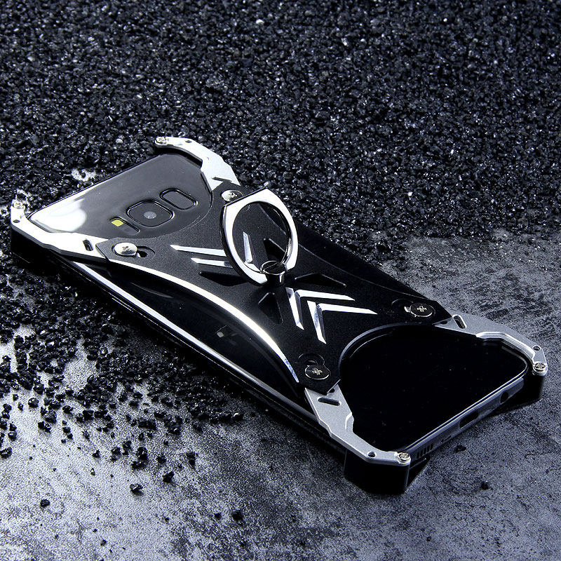 R-Just Blade Master Ring Holder Shockproof Aerospace Aluminum Metal Shell Case Cover for Samsung Galaxy S8 Plus & Galaxy S8