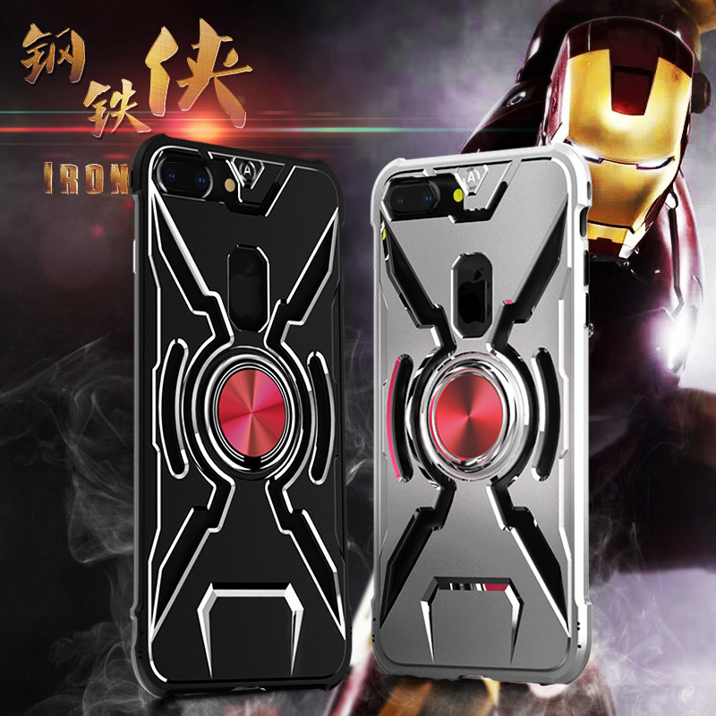 WK Iron Man Military Grade Shockproof Screw-less Metal Case w/ Ring Holder for Apple iPhone 8 Plus/7 Plus/6S Plus/6 Plus & iPhone 8/7/6S/6