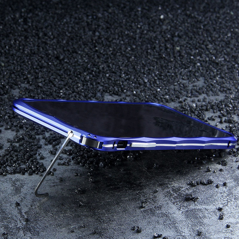 iMatch Slim Light Aluminum Metal Shockproof Bumper Case with Kickstand for Apple iPhone X