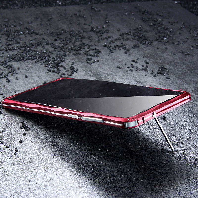 iMatch Slim Light Aluminum Metal Shockproof Bumper Case with Kickstand for Xiaomi Mi MIX 2