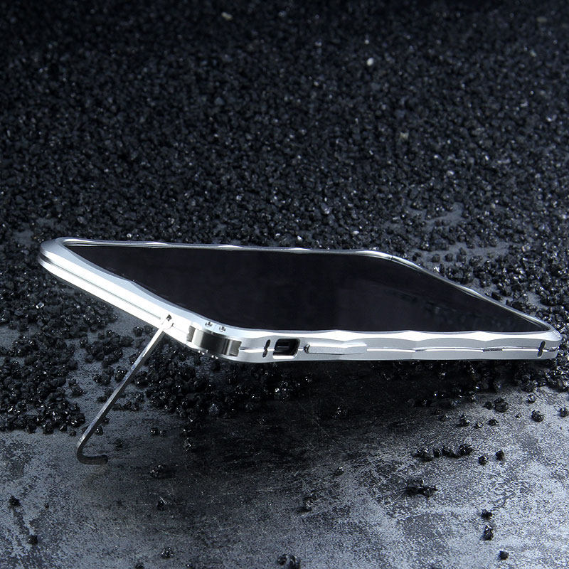 iMatch Slim Light Aluminum Metal Shockproof Bumper Case with Kickstand for Apple iPhone X