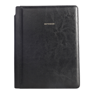 bowen2520-27硬面缺口本侧边可插笔皮面本子商务办公记事本会议记录本可定制封面logo办公文具