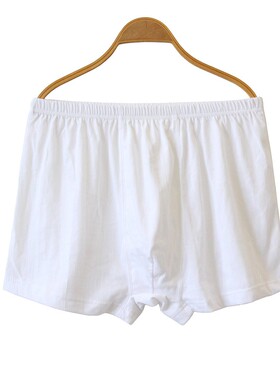 加肥加大男士高腰平角内裤 中老年男纯棉裤头 男士白色平角内裤