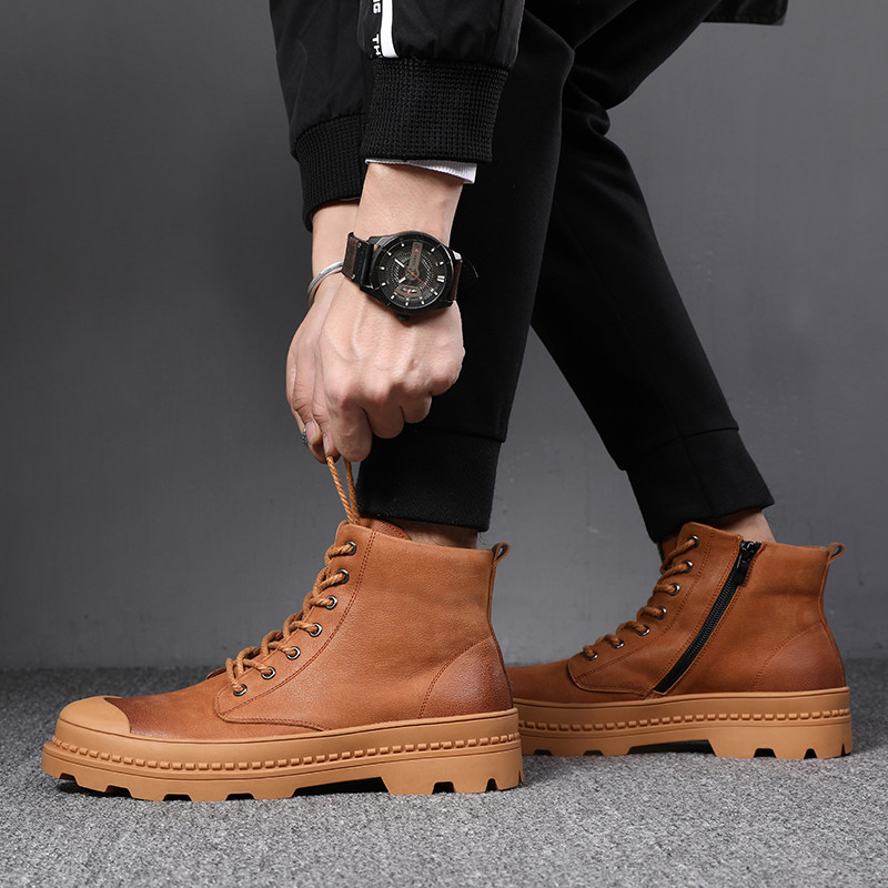 马丁靴男英伦风中帮短靴工装男鞋棉鞋潮男靴子百搭军靴高帮秋|ruв категории Мужская обувь, сапоги - от Buy2taobao.com для оказания профессиональной услуги покупки агента Taobao