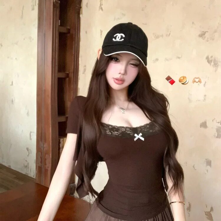 气质小心机两件套修身蕾丝吊带背心女装夏季外搭绑带短袖开衫上衣