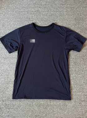 缺商标品牌男款夏新款健身跑步圆领运动黑色涤纶速干短袖T恤日单