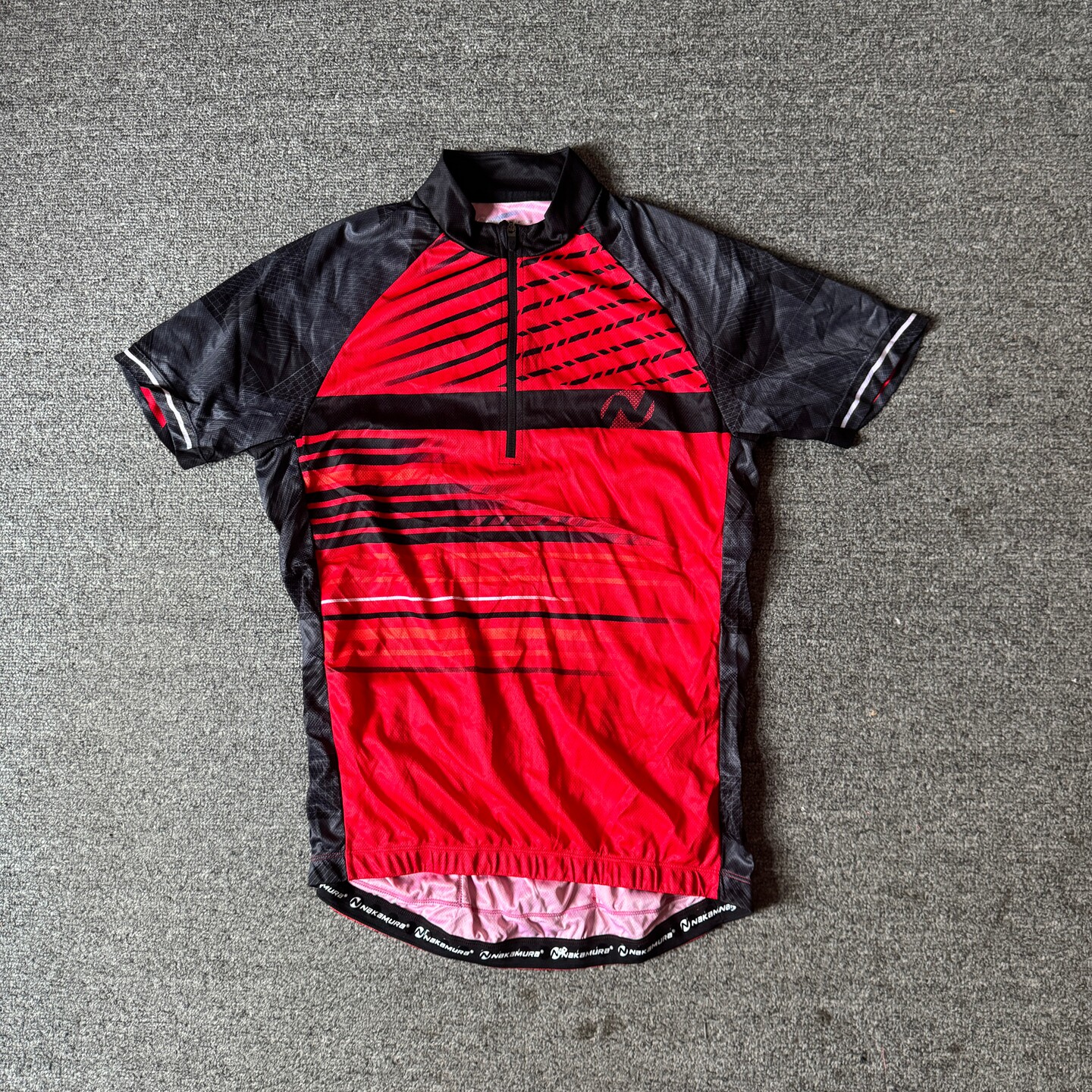 品牌欧美自行车半开领公路赛车户外运动夏季短袖男加大加肥骑行服