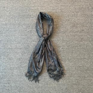 2025欧美新品围巾女款春秋百搭薄款外披长款妈妈银线流苏披肩两用