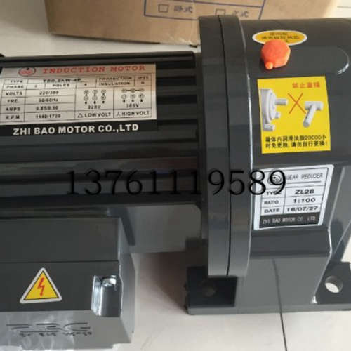 YS0.4KW-4P ZHI BAO MOTOR CO.，LTD减速马达 电机 ZL28 20:1 ZF2