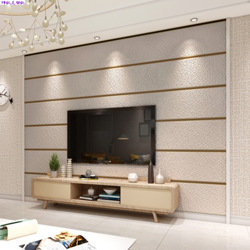 素色影视5d电视硅藻泥背景墙纸现代简约鹿皮绒壁纸大理石条纹客厅