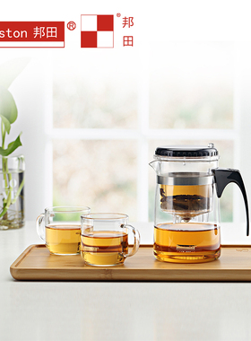 邦田飘逸杯泡茶壶高硼硅耐热玻璃全过滤茶杯创意办公室茶具杯套装
