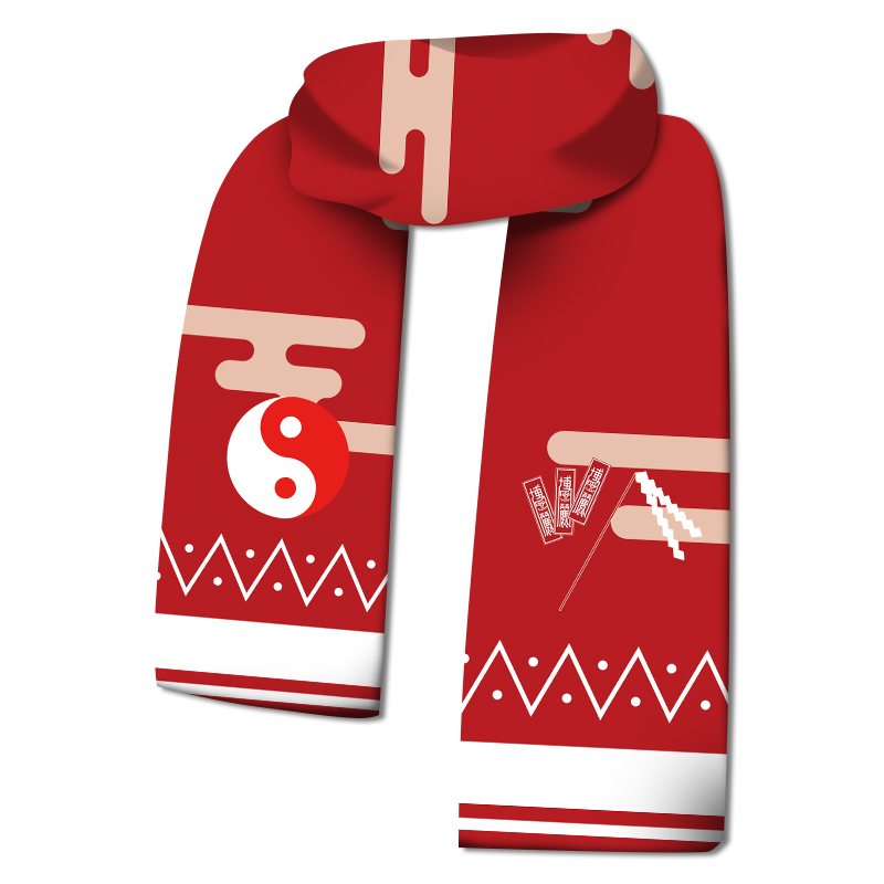 东方Project博丽灵梦动漫游戏围巾周边围脖保暖短毛绒双面印刷