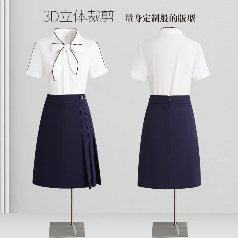职业衬衫女高级感轻奢时尚洋气减龄短袖上衣套装工作服教师工装夏