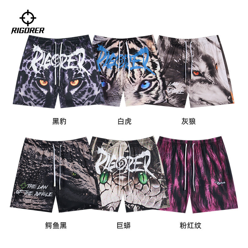 准者丛林法则花短裤梭织四分裤男士2025夏季印花短裤运动潮流裤子