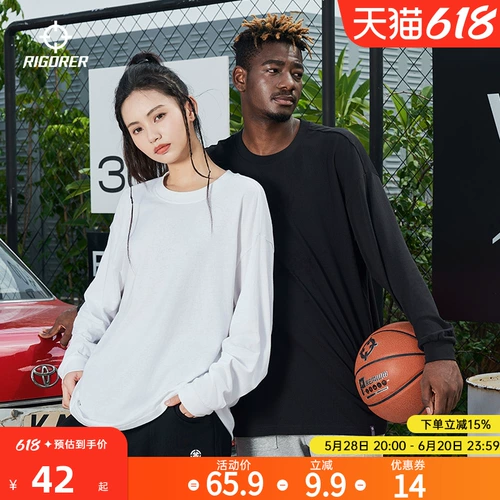 Лонгслив, цветная футболка для тренировок для отдыха, круглый воротник, для бега