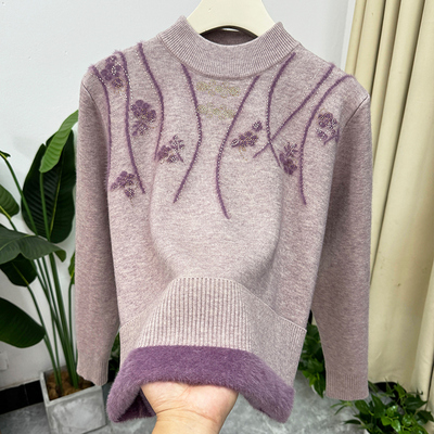 加绒妈妈冬装一体绒保暖打底衫厚