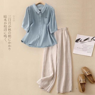 2025新款夏季多巴胺棉麻时尚套装