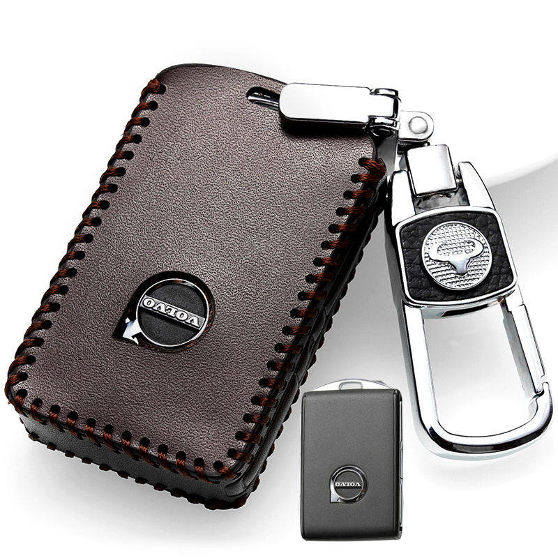 2020沃尔沃XC60真皮钥匙套2021款S90xc90xc40v90S60L汽车钥匙包扣