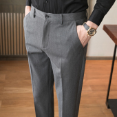 男士 潮流商务长裤 韩版 修身 休闲0318k 春垂感小脚九分裤 正装 男西裤