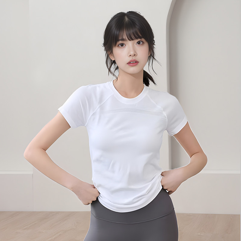 lulu夏季瑜伽服女运动健身短健身衣
