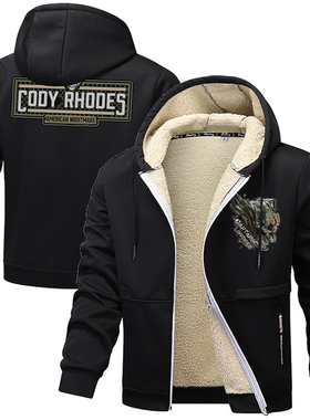 美国梦魇Cody Rhodes科迪罗兹加厚保暖外套连帽卫衣羊绒男装上衣
