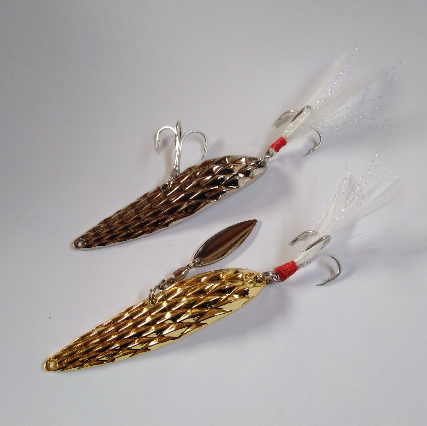 路亚亮片15克菠萝双钩亮片远投旋转亮片S勺型铁板钻石版超级水蛭