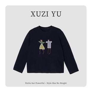 T190907 百搭显瘦卡通圆领T恤女773 XUZI YU.小个子定制秋冬新品