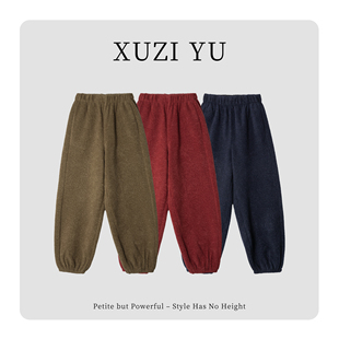 女宽松显瘦771 高腰束脚雪粒绒卫裤 K69887 YU.小个子定制冬季 XUZI