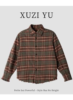 XUZI YU.小个子定制早春格子百搭显瘦衬衫女长袖翻领771-C68909