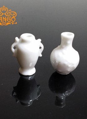 1:12娃娃屋别墅diy小屋迷你袖珍omu69I1W0u 白色陶瓷花瓶 百搭