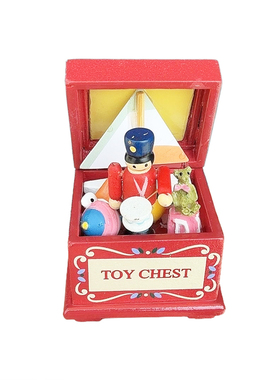 1:12娃娃屋迷你模型圣诞场景装饰dollhouse 微缩红色喜庆盒子圣诞