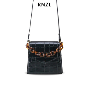 RNZL 鳄鱼纹链条信封包时尚百搭单肩斜挎包女简约风格手提包