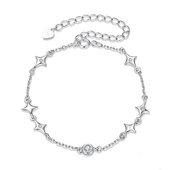 原创s925纯银繁星手链女士 极简百搭星星纯银手链