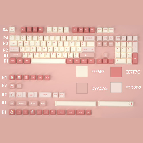 GKs夏日出桃热升华键帽精选PBT