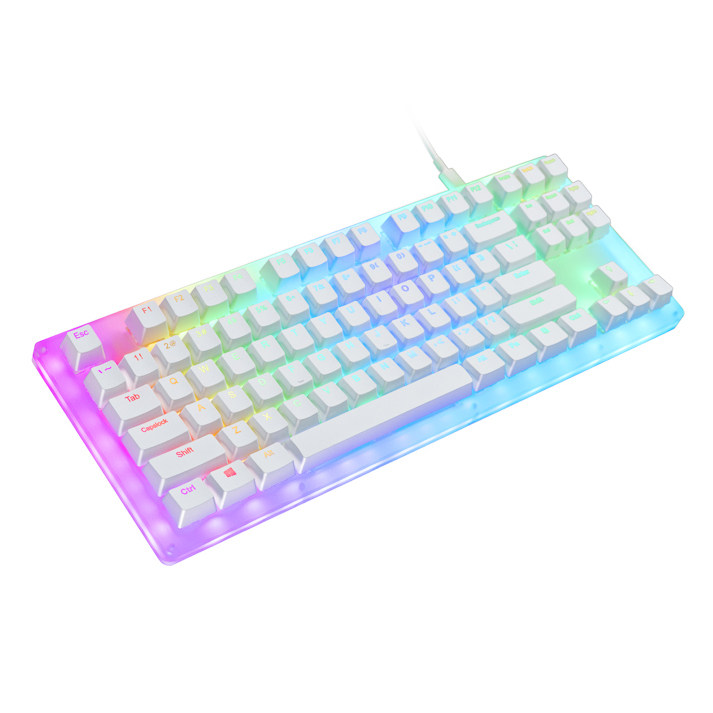 WOMIER WOMIER 87 키 RGB 라이트 기계식 키보드 K87 그린 레드 블랙 티 옐로우 축 아크릴 쉘 유형 C