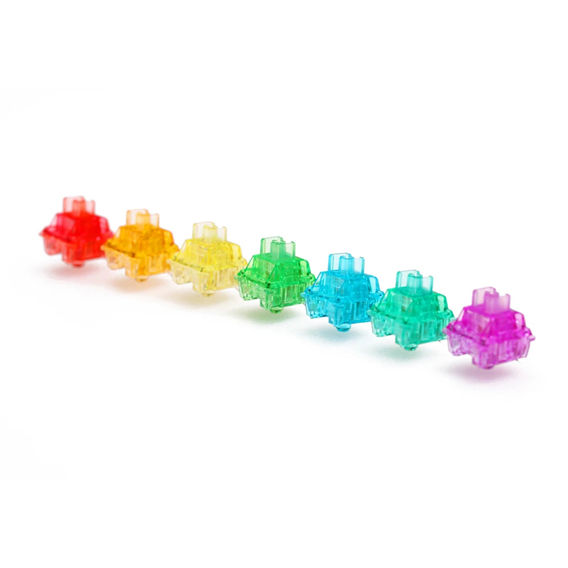 Candy彩虹轴红橙黄绿青蓝紫线性手感3脚60g适配客制化机械键盘