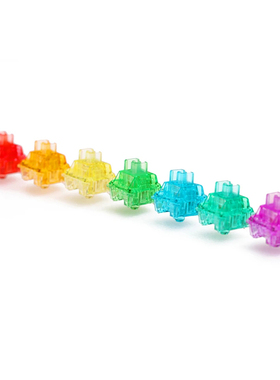 Candy彩虹轴红色橙色黄色绿色青色蓝色紫色适配客制化机械键盘