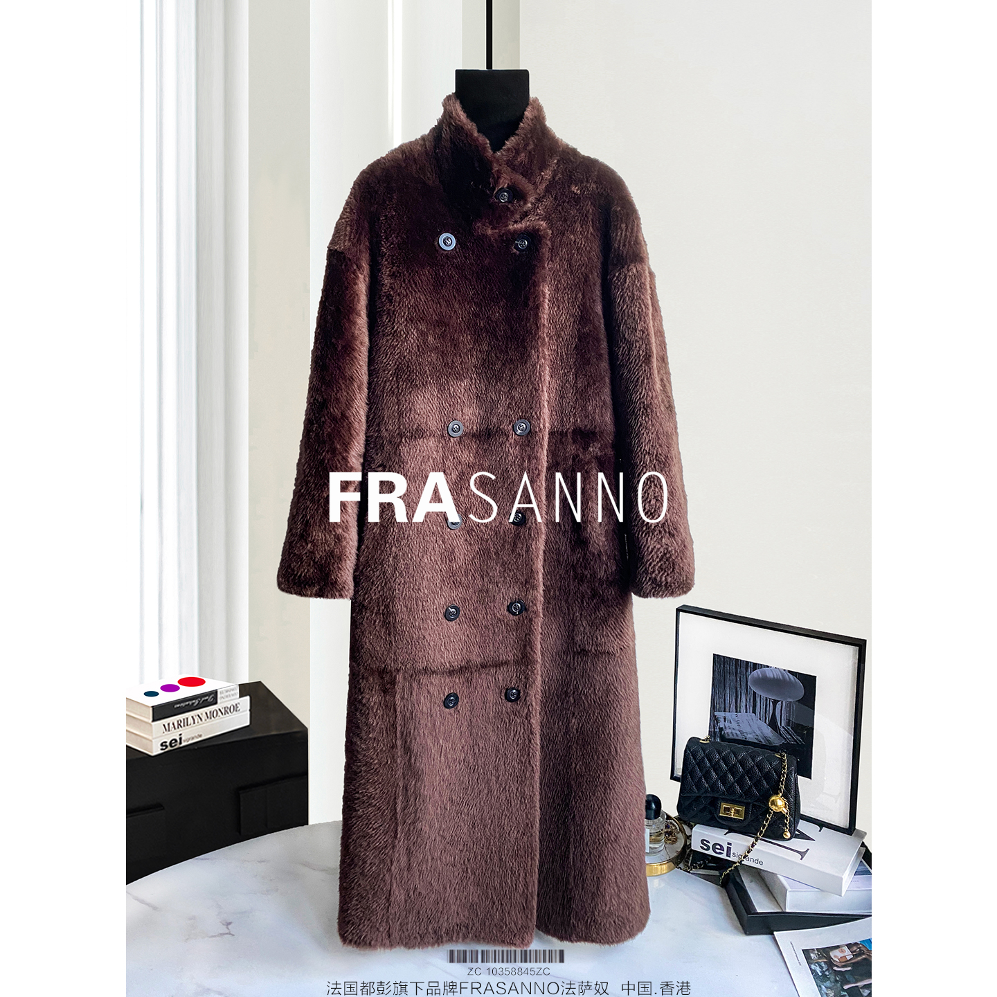 皮毛一体女外套长款拉贡皮草时尚