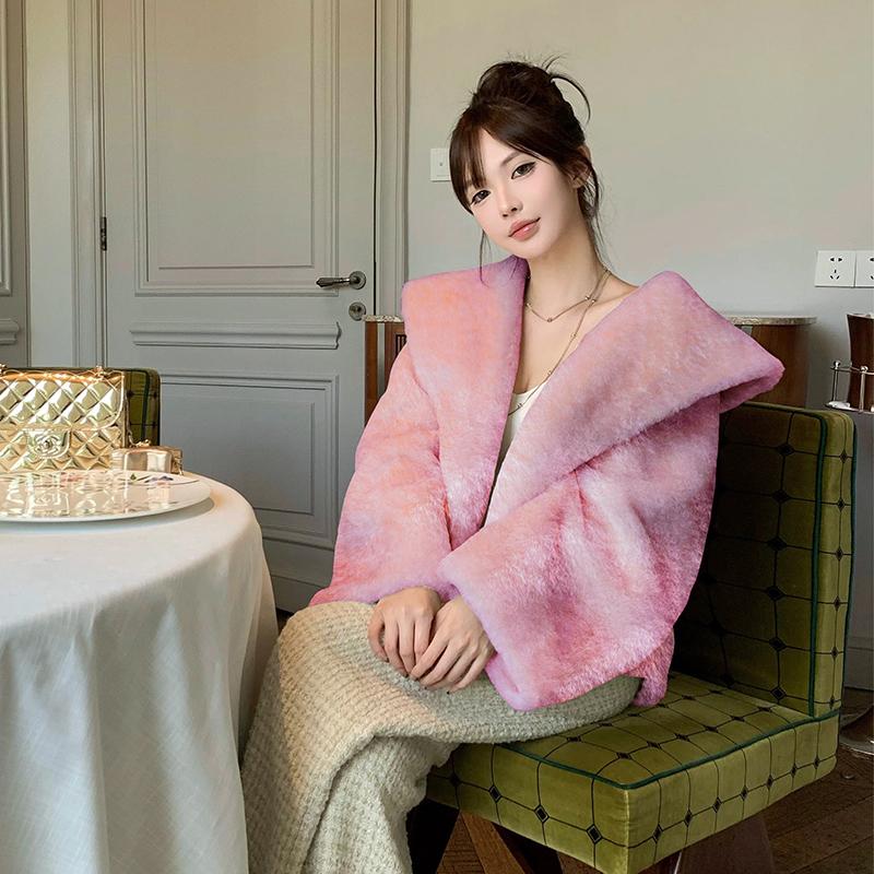 西班牙拉贡新款年轻款皮草女外套