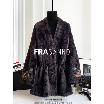 拉贡皮草女外套皮毛一体中长款