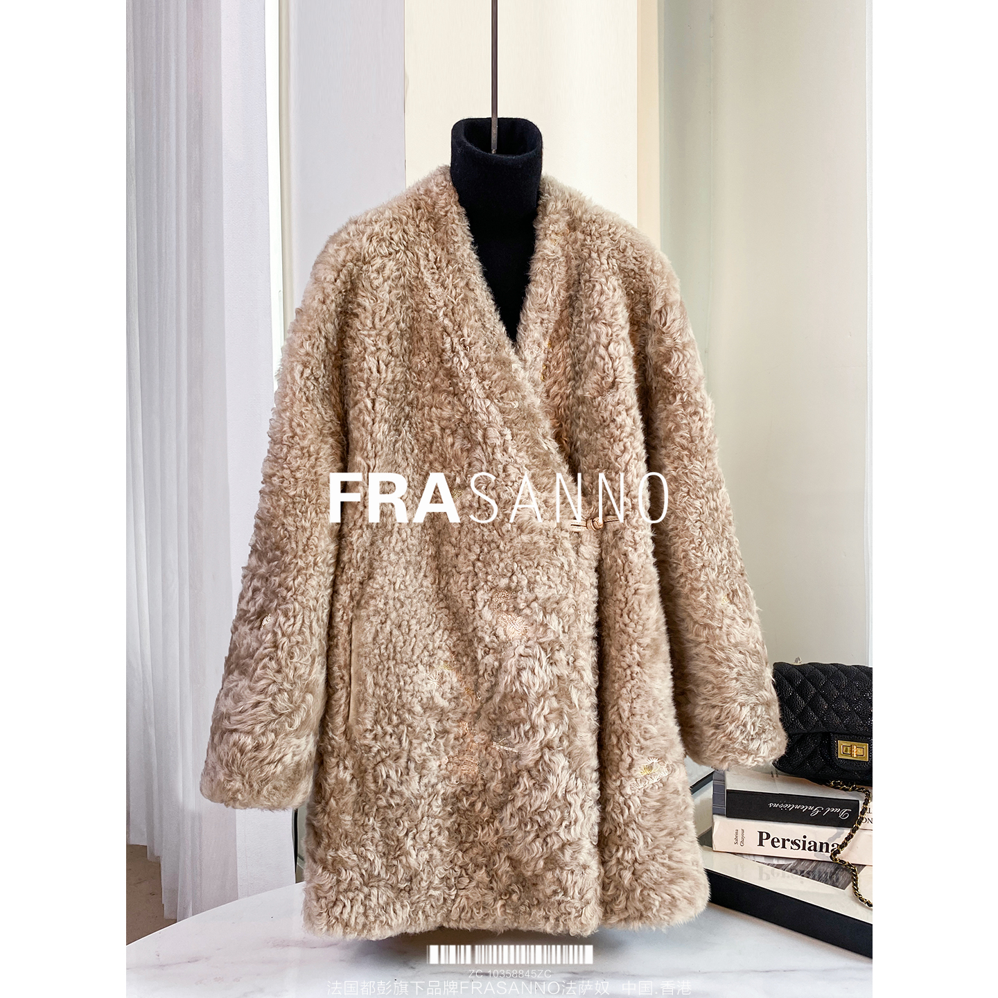 拉贡卷毛皮毛一体女皮草外套显瘦