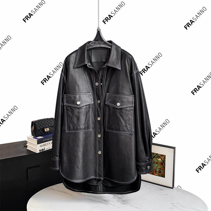 绵羊皮2025新款时尚真皮皮衣显瘦