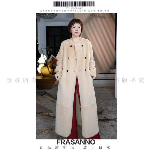 过膝皮草大衣皮毛一体皮草女外套