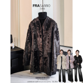 FRASANO 两面穿小湖羊女外套气质V领中长皮草皮毛一体 黑标系列