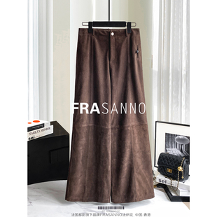 好贵 年轻款 山羊皮真皮阔腿裤 超柔百搭时尚 进口 女长裤 FRASANNO