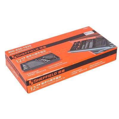 S025024 钢盾12件套双开口扳手组合优质铬钒合金钢双呆头钢水加硬