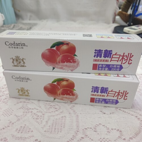 2支科德琳Codarin牡丹酵素清新口气白桃味牙膏洁白牙齿220克家