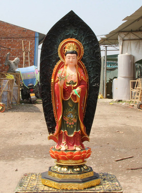 厂家直销树脂玻璃钢观音寺庙摆件