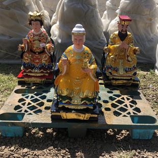 龙王龙母65厘米树脂玻璃钢黄衣东西南北四海龙王寺庙佛堂桌面摆件